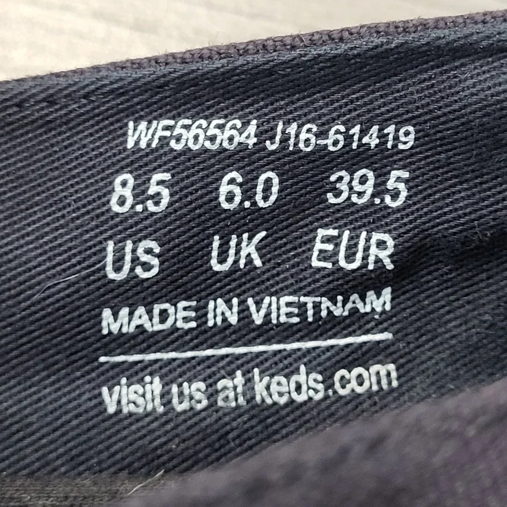 Keds Womens Black Canvas Slip On Ortholite Sneakers Flats Casual Comfort 8.5